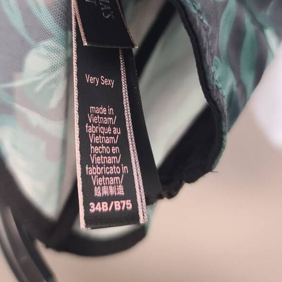 Victoria’s Secret Very Sexy Palm Leaf Balconette Embellished Bra NWOT Size 34B - Picture 5 of 5